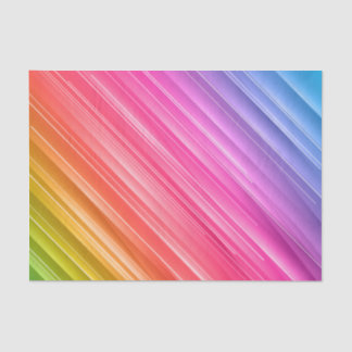 Pastel Rainbow Textured Lines Decoupage Tissue Paper