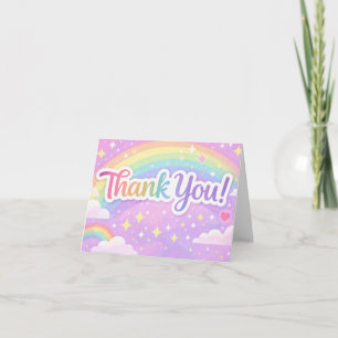 Pastel Rainbow Thank You Card – Cute Appreciation 