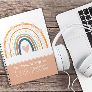 Pastel rainbow this book belongs to kids notebook