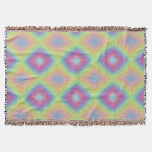 Pastel Rainbow Throw Blanket (Front)