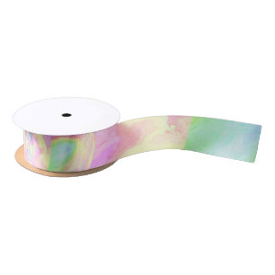 Pastel Rainbow Tie Dye Girls Birthday Satin Ribbon