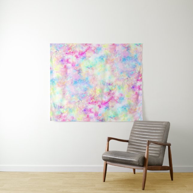 Pastel Rainbow Tie Dye Photography Backdrop Tapestry (In Situ (Horizontal))