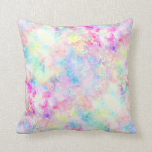 Pastel Rainbow Tie Dye Watercolor Cushion