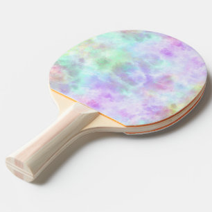 Pastel Rainbow Tie-Dye Watercolor Painting Ping Pong Paddle