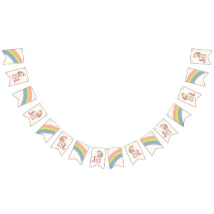 Pastel Rainbow Unicorn Birthday Party Bunting
