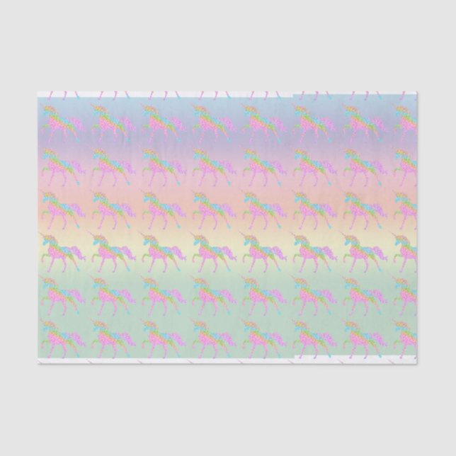 Pastel Rainbow Unicorn Tissue Paper (Front)