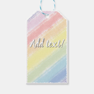 Pastel Rainbow Watercolor Background Custom Gift Tags