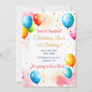 Pastel Rainbow Watercolor Birthday Card Design