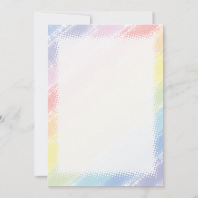 Pastel Rainbow Watercolor Blank DIY  Card (Front)