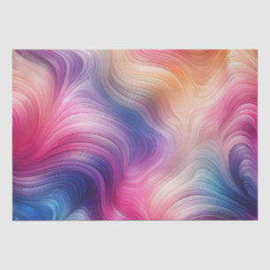 Pastel Rainbow Watercolor Texture Waves Decoupage Tissue Paper