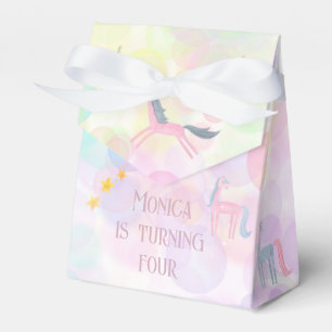 Pastel rainbow watercolor unicorn kids birthday favour box