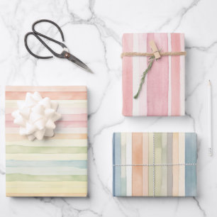 Pastel Rainbow Watercolor Wrapping Paper Sheet