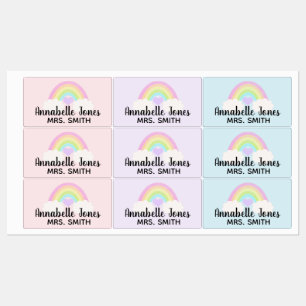 Pastel Rainbow Waterproof Adhesive Labels