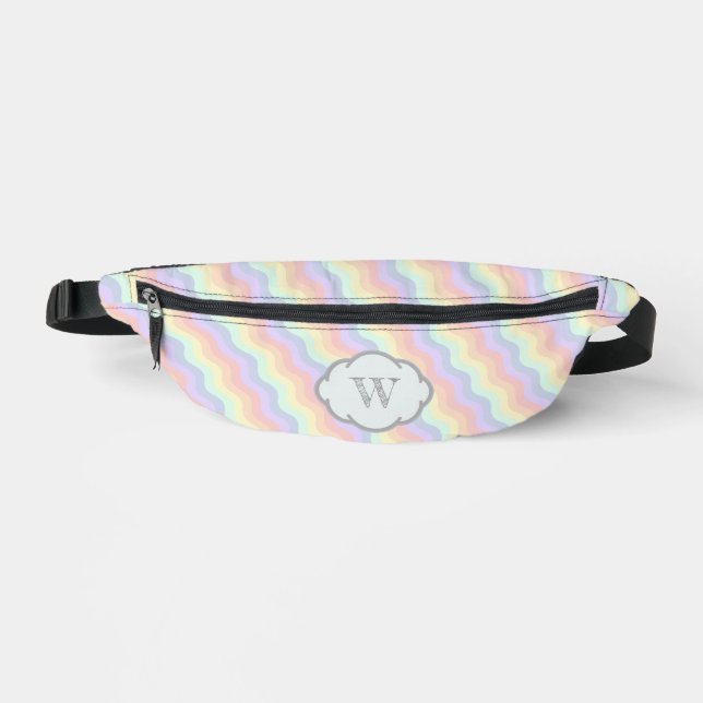Pastel Rainbow Waves Bum Bags (Front)
