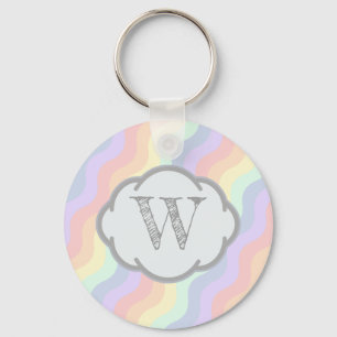 Pastel Rainbow Waves Keychain