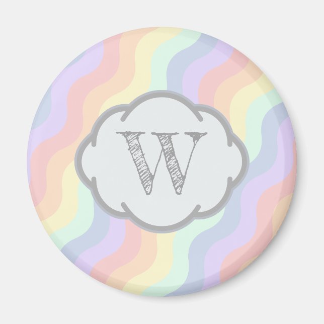 Pastel Rainbow Waves Magnet (Front)