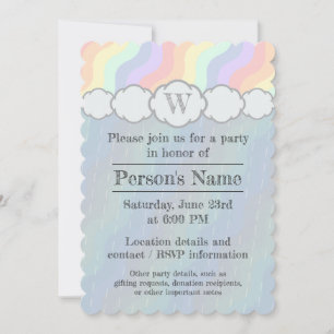 Pastel Rainbow Waves Party Invitation