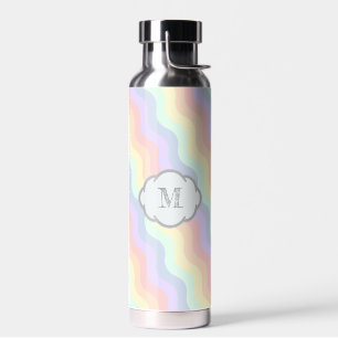 Pastel Rainbow Waves Water Bottle