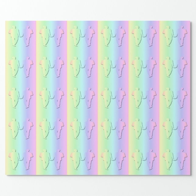 Pastel Rainbow Wedding Giftwrap for Gay Men Wrapping Paper (Flat)