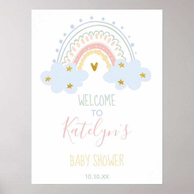 Pastel Rainbow Welcome Sign (Front)