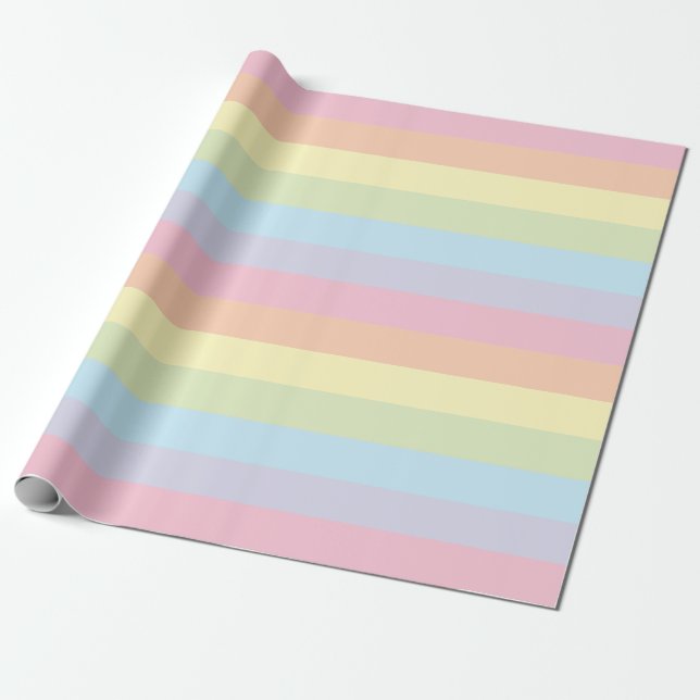 Pastel Rainbow Wrapping Paper (Unrolled)