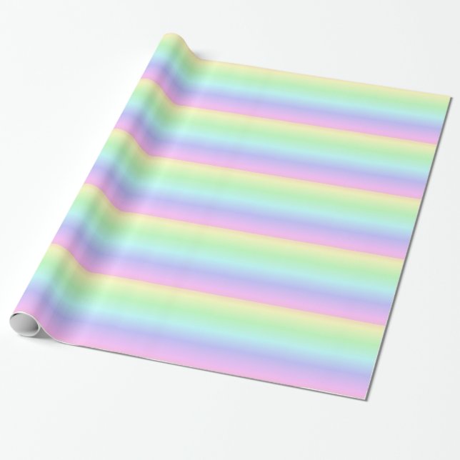 Pastel Rainbow wrapping paper (Unrolled)