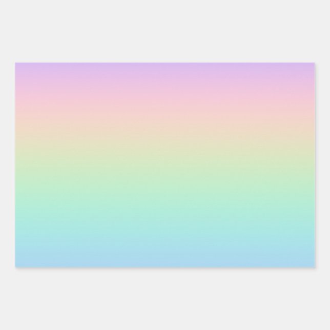 Pastel rainbow wrapping paper sheet (Front)