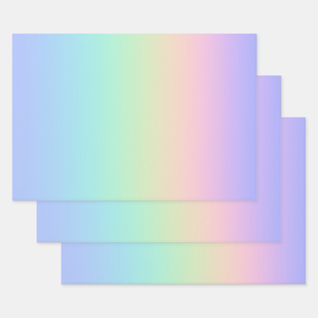 Pastel rainbow wrapping paper sheet (Set)