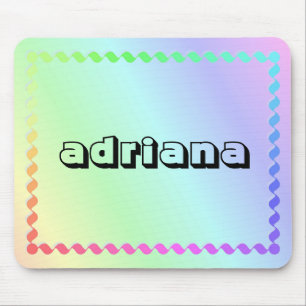 Pastel Rainbow Your Name Computer Mouse Pad