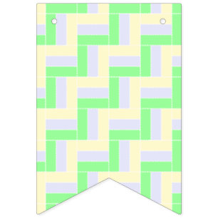 Pastel Rectangles Pattern White Dashed Lines Bunting