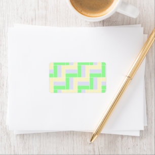 Pastel Rectangles Pattern White Dashed Lines Label