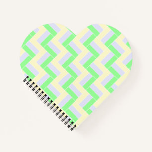 Pastel Rectangles Pattern White Dashed Lines Notebook