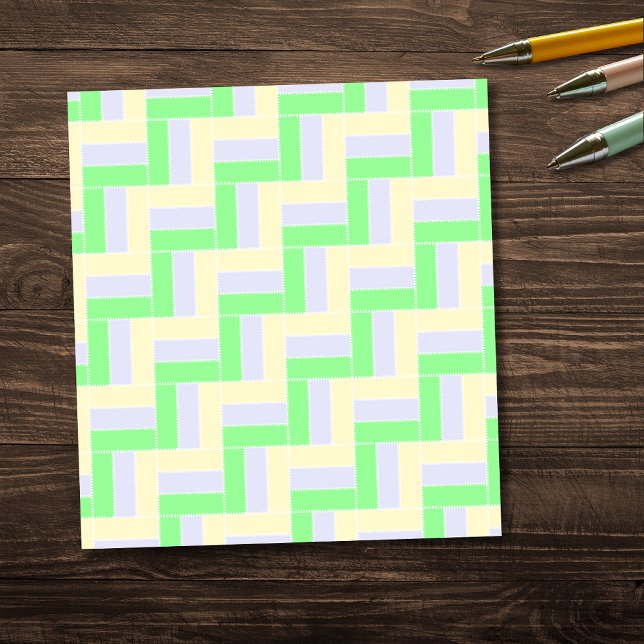 Pastel Rectangles Pattern White Dashed Lines Notepad (Creator Uploaded)