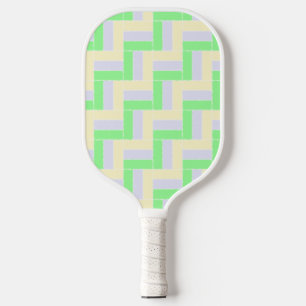 Pastel Rectangles Pattern White Dashed Lines Pickleball Paddle