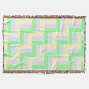 Pastel Rectangles Pattern White Dashed Lines Throw Blanket