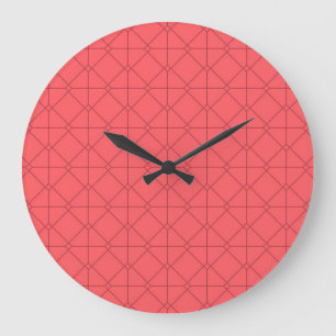 Pastel red, cool, trendy, decorative illustration large clock
