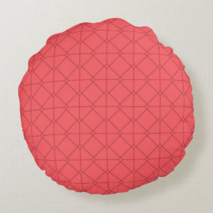 Pastel red, cool, trendy, decorative illustration round cushion