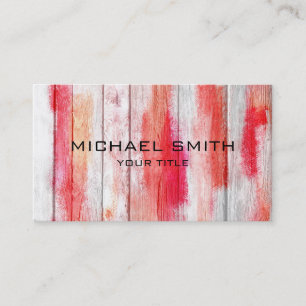 Pastel Red on Wood #2 Business Card