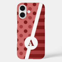 Pastel Red Polka Dot and Stripe Pattern