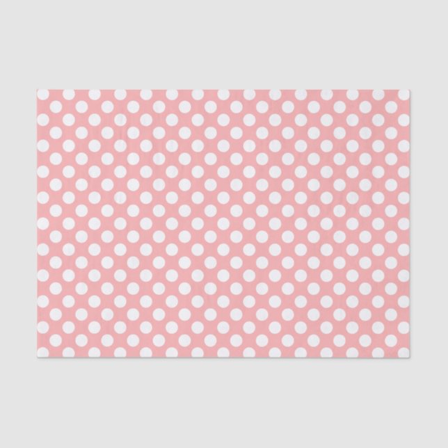 Pastel Red Polka Dot Pattern Love Ball Print Tissue Paper (Front)
