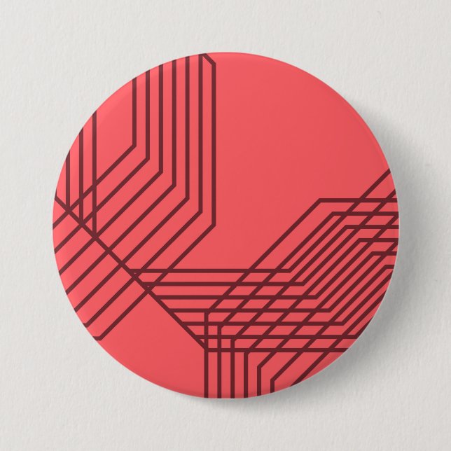 Pastel Red, simple, modern, geometric design 7.5 Cm Round Badge (Front)