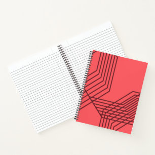 Pastel Red, simple, modern, geometric design Notebook
