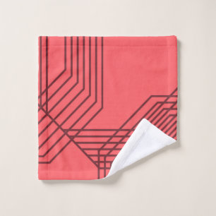 Pastel Red, simple, modern, geometric design Wash Cloth