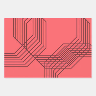 Pastel Red, simple, modern, geometric design Wrapping Paper Sheet