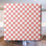 Pastel Red White Chequered Chequerboard Vintage Ceramic Tile<br><div class="desc">Pastel Red and White Chequered Chequerboard Vintage.</div>