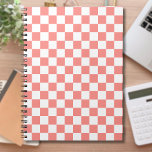 Pastel Red White Chequered Chequerboard Vintage Notebook<br><div class="desc">Pastel Red and White Chequered Chequerboard Vintage.</div>