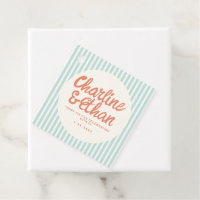 Pastel RedHandwriting Retro Wedding Thank you Fav