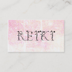 *~* Pastel REIKI Ivy Typography Grunge Glitter Business Card