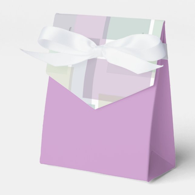 Pastel Retro Blocks Lavender Green Blue Favour Box (Front Side)
