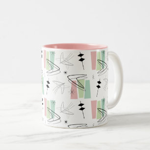 Pastel Retro Boom Wedge Two-Tone Coffee Mug